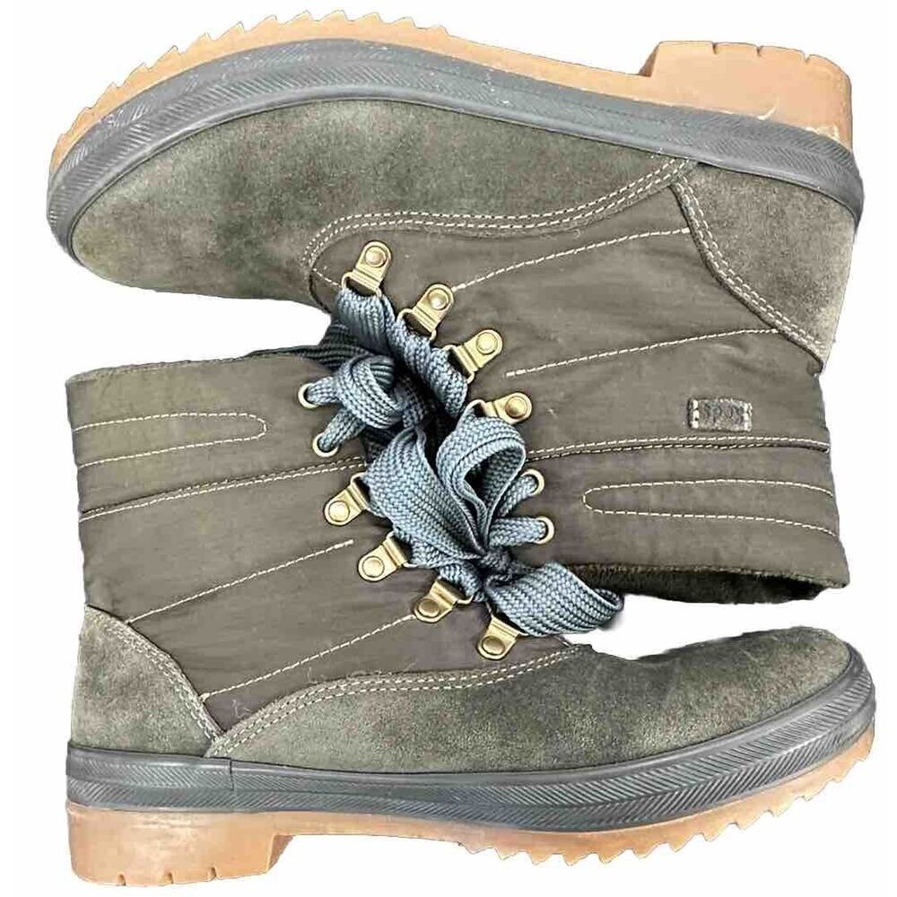 Keds Womens Size 8 Camp Suede Nylon Forest Green Waterproof Boots